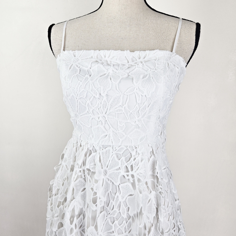 NWT NSR White Floral Lace Midi Dress - Picture 3 of 8